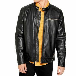 New GUESS Jace Faux-Leather Moto Jacket sz Small